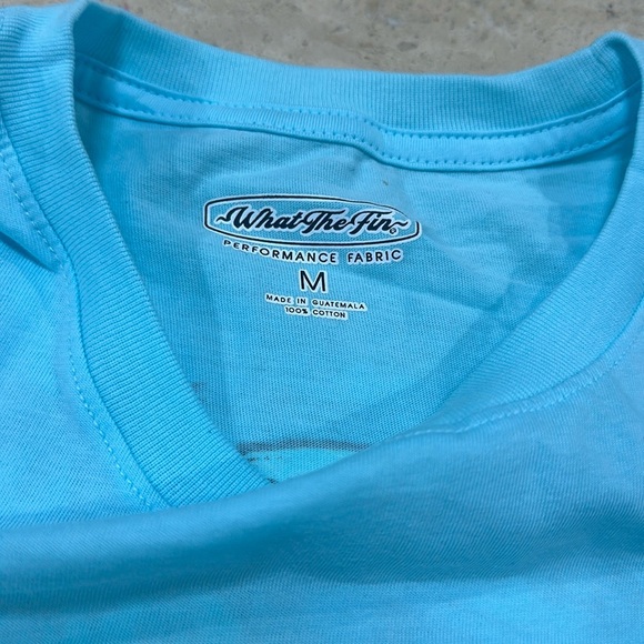 What The Fin Mens Happy Hour Short Sleeve Tee Aqua NWT Size M - Picture 6 of 7